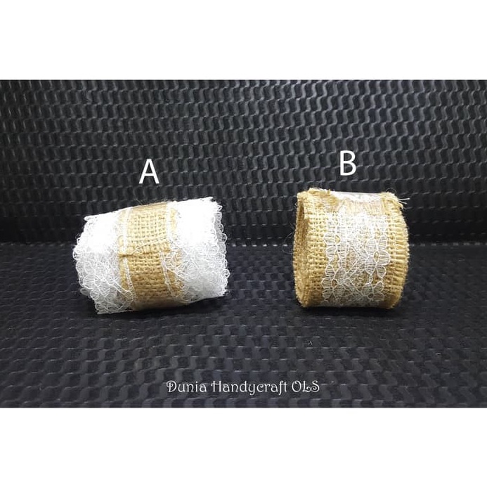 

TERBATAS Pita Gulung Burlap Renda DIY Bahan Kerajinan Tangan