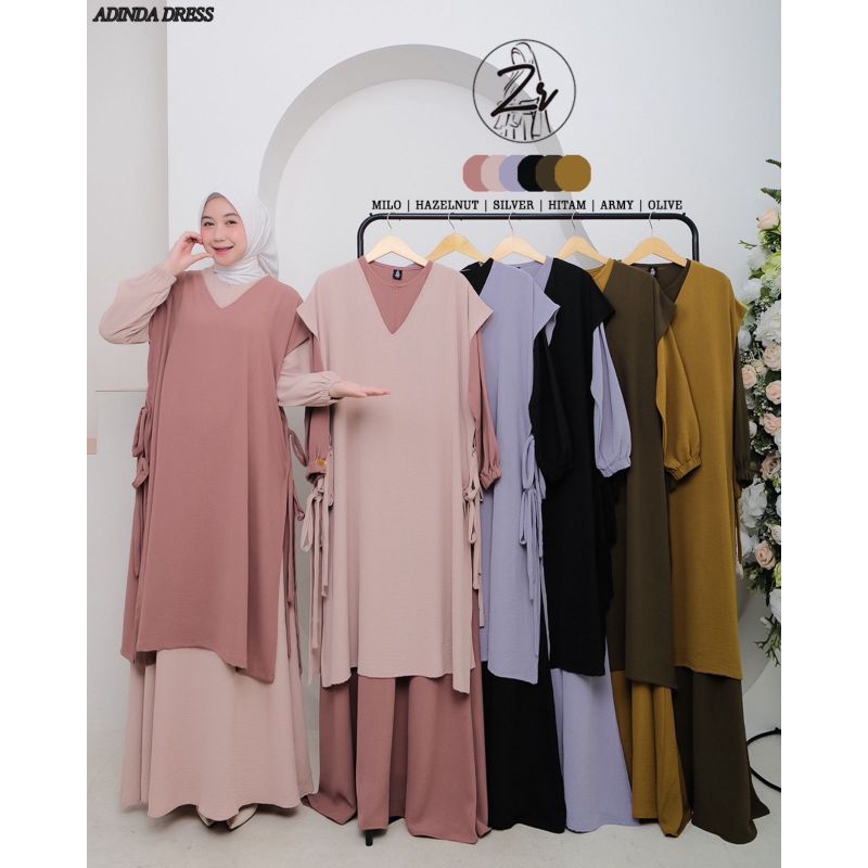 ADINDA DRESS ORY BY ZR/GAMIS SET OUTER LEPAS PASANG BY ZR/GAMIS WANITA MUSLIM