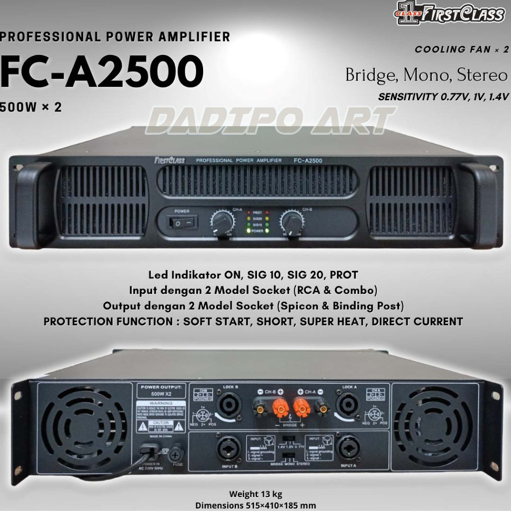 Firstclass Power Amplifier FC-A2500 FC A2500 FCA2500 fca2500 Original -Profesional Amplifier