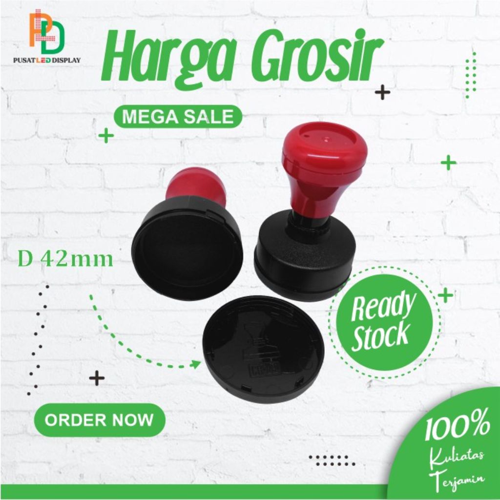 

D42 - Gagang Stempel Flash Kilat Warna Ukuran Bulat 42 MM