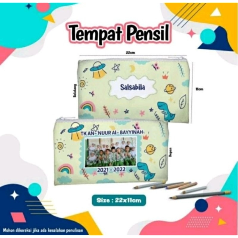 

Tempat pensil custom desain gambar sendiri 40 pcs uk.22x11 po souvenir kado ulang tahun