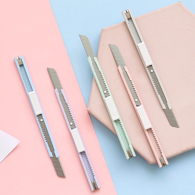 

HEBOH Morandi Pastel Art Knife Cutter Cutter Motif warna Morandi Pastel