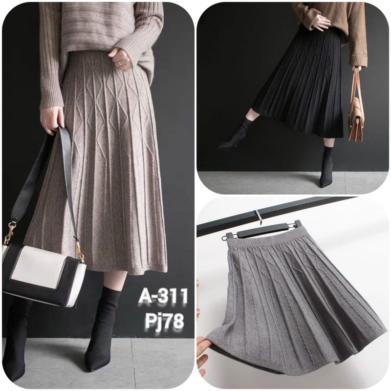 [A-311] Rok Knit Skirt Rajut Import Motif, Rok Rajut Premium Korean Style
