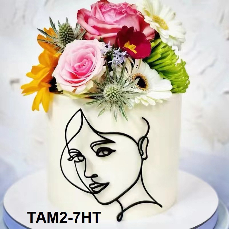 TAM - Hiasan Kue Cake Topper Akrilik SILUET wajah
