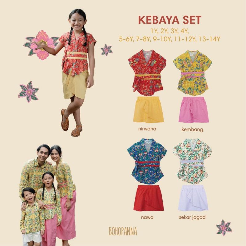 Bohopanna Kutubaru Kebaya Set Batik Anak perempuan