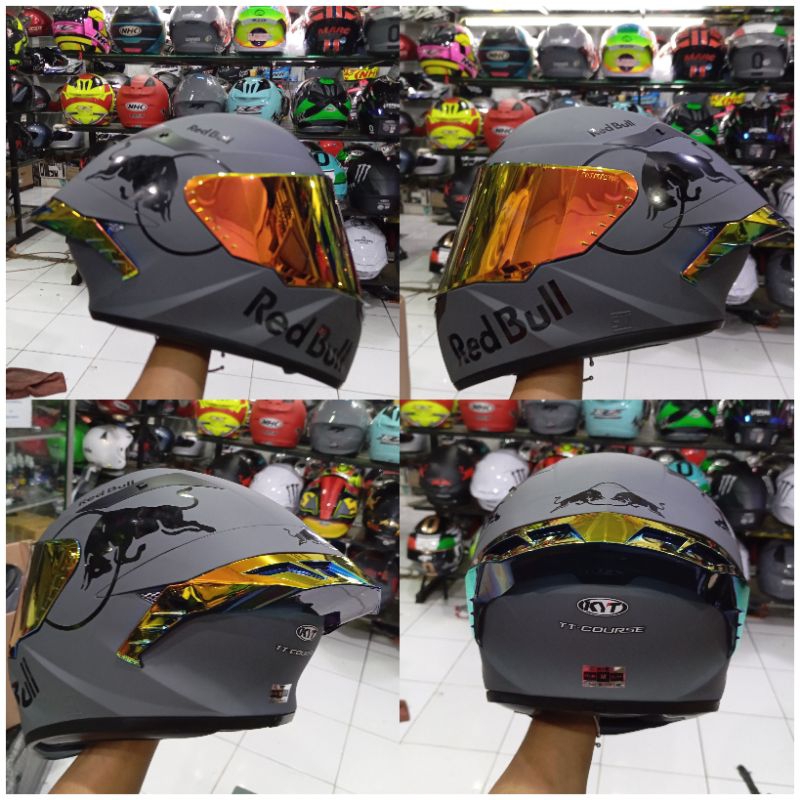 HELM KYT TT COURSE SOLID MATT GORILA PAKET GANTENG