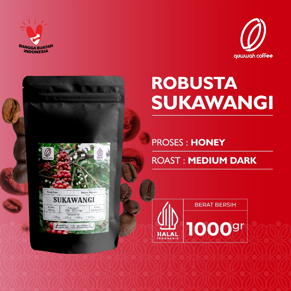 

Biji Kopi Bubuk Fine Robusta Sukawangi Bogor Coffee Beans Single Origin Roast Bean Tubruk Espresso 1 Kg