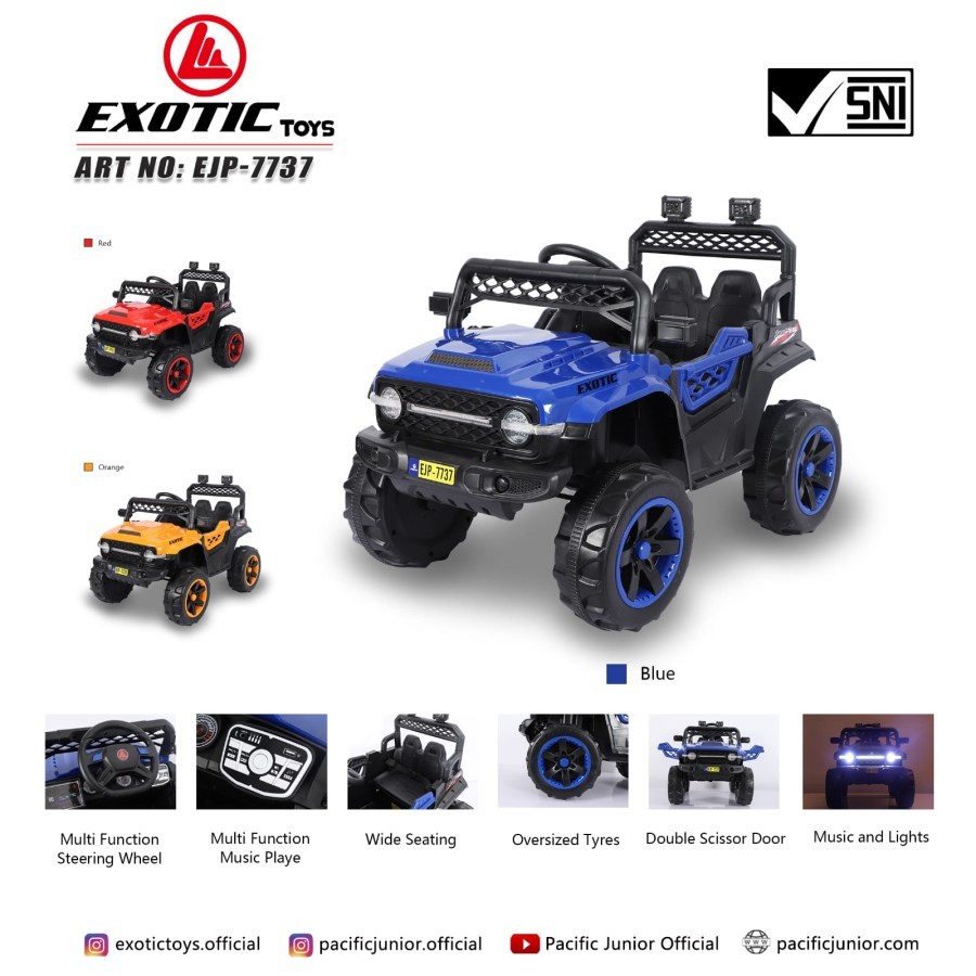 MOBIL AKI ANAK EXOTIC EJP-7737 JEEP RUBICON OFF ROAD MAINAN ANAK REMOT
