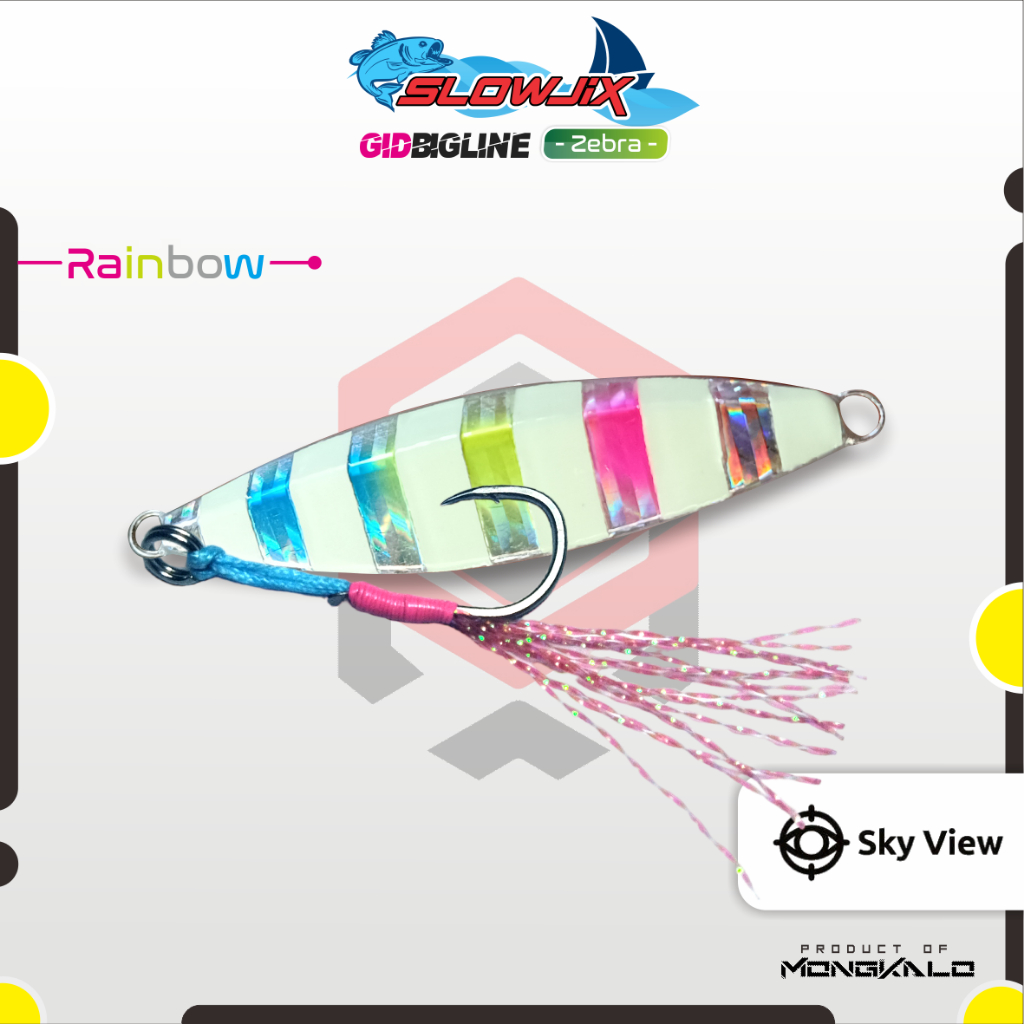 Mongkalo Slowjix Garis-Besar GID-Zebra noMotif Fluorescent 30 Rainbow