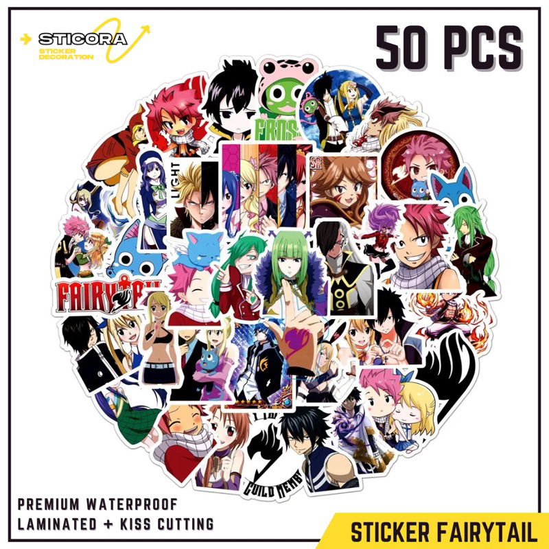 

[50 Pcs] Stiker Pack Anime Fairytail Vinyl Waterproof Laminated Dekorasi Laptop Handphone Thumblr