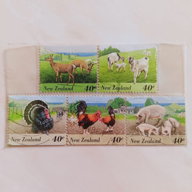 

(AG) Perangko New Zealand 1995 Farmyard Animals Set 5 pcs Used