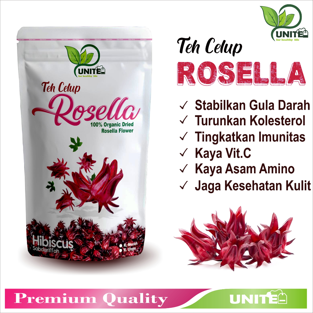 

TEH BUNGA ROSELLA CELUP UNGU & MERAH KAYA VIT.C