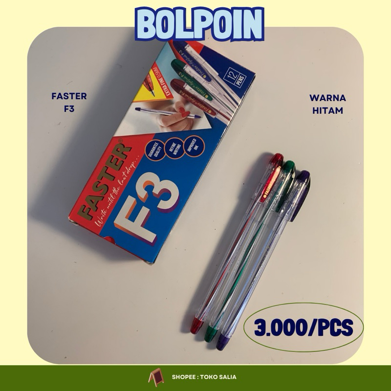 

bolpoin / pulpen faster f3 (hitam)