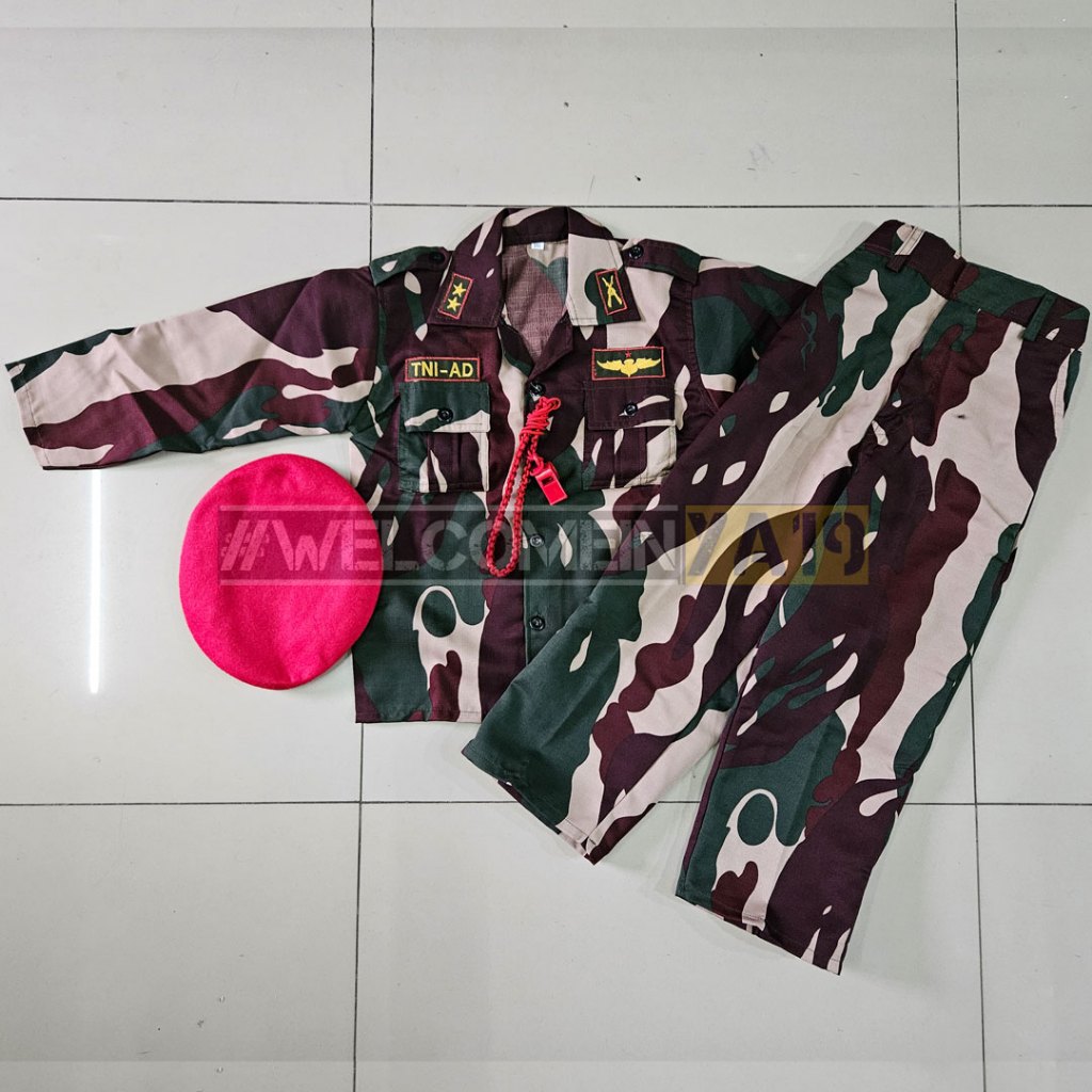 Baju Seragam Loreng Kopassus Anak Fullset | Setelan Kopassus Anak Laki-Laki