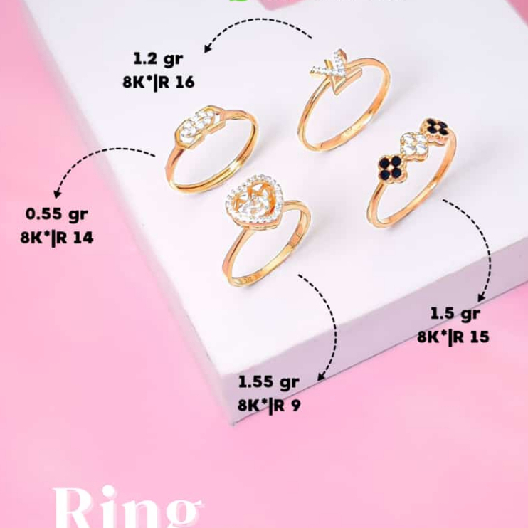 Cincin minimalis / cincin fashion / cincin dancing stone 8K-Djoyoredjo