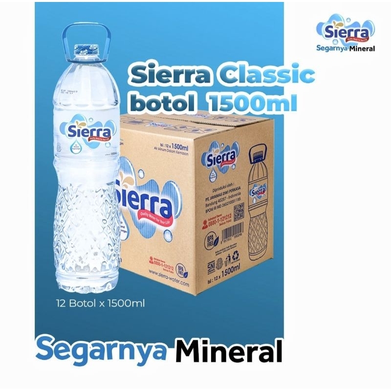 

Air Mineral Sierra 1500ml isi 12 Botol | Sierra 1 karton instan Bandung