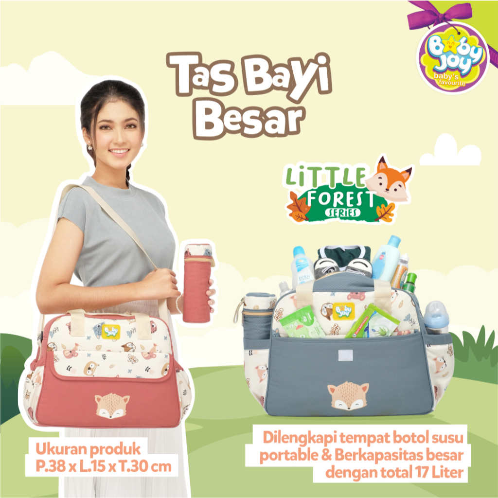 MOM'S BABY | Tas Bayi BESAR + Tempat Botol Susu | Perlengkapan Traveling Jumbo .