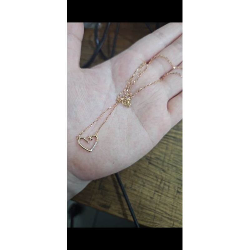 Kalung rantai jedar hwt 1 layer hwt gold emas asli 75% 750 17k 17 karat 42cm 43cm