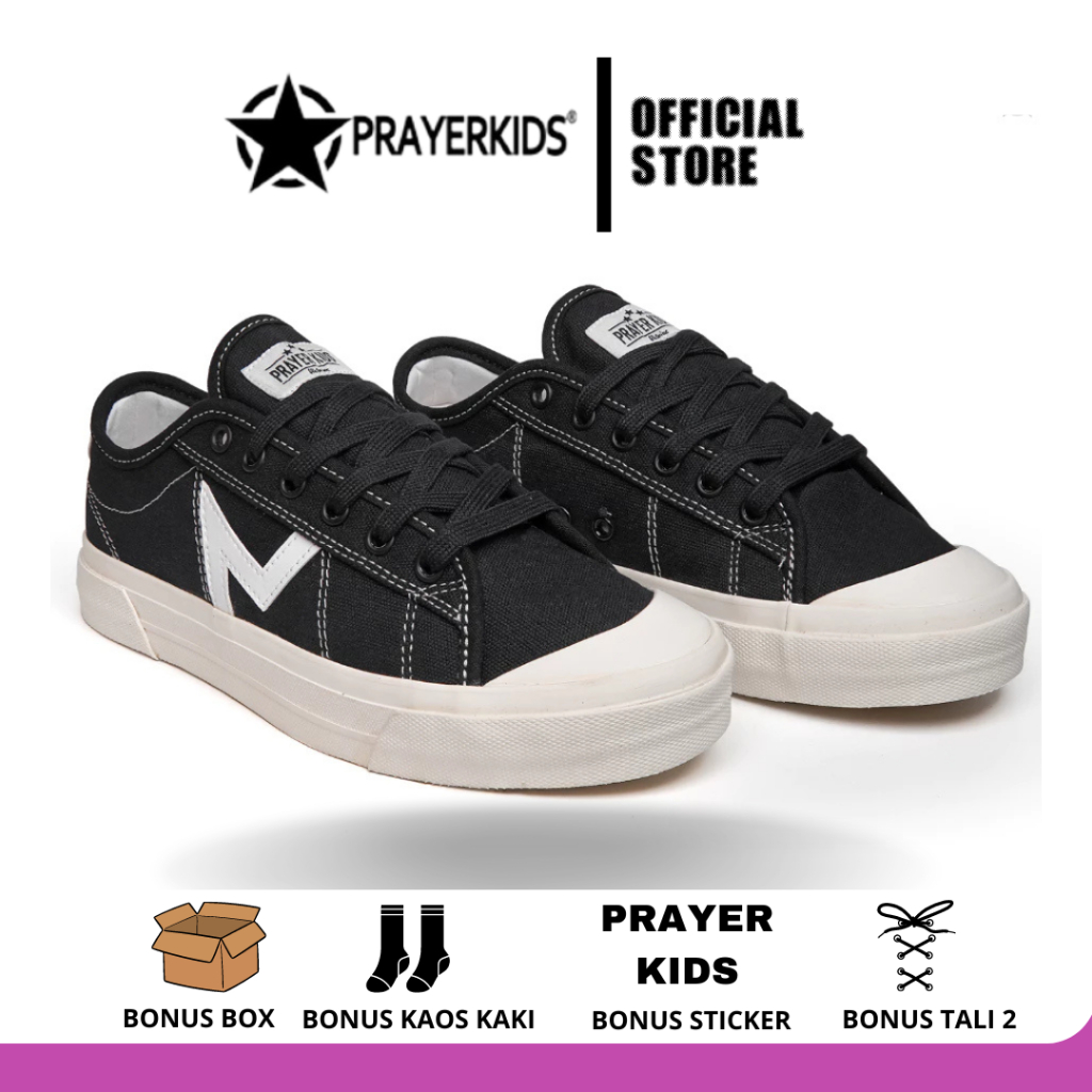 Prayer kids Sepatu Unisex Kecot 02 Ox Black White Termurah Original
