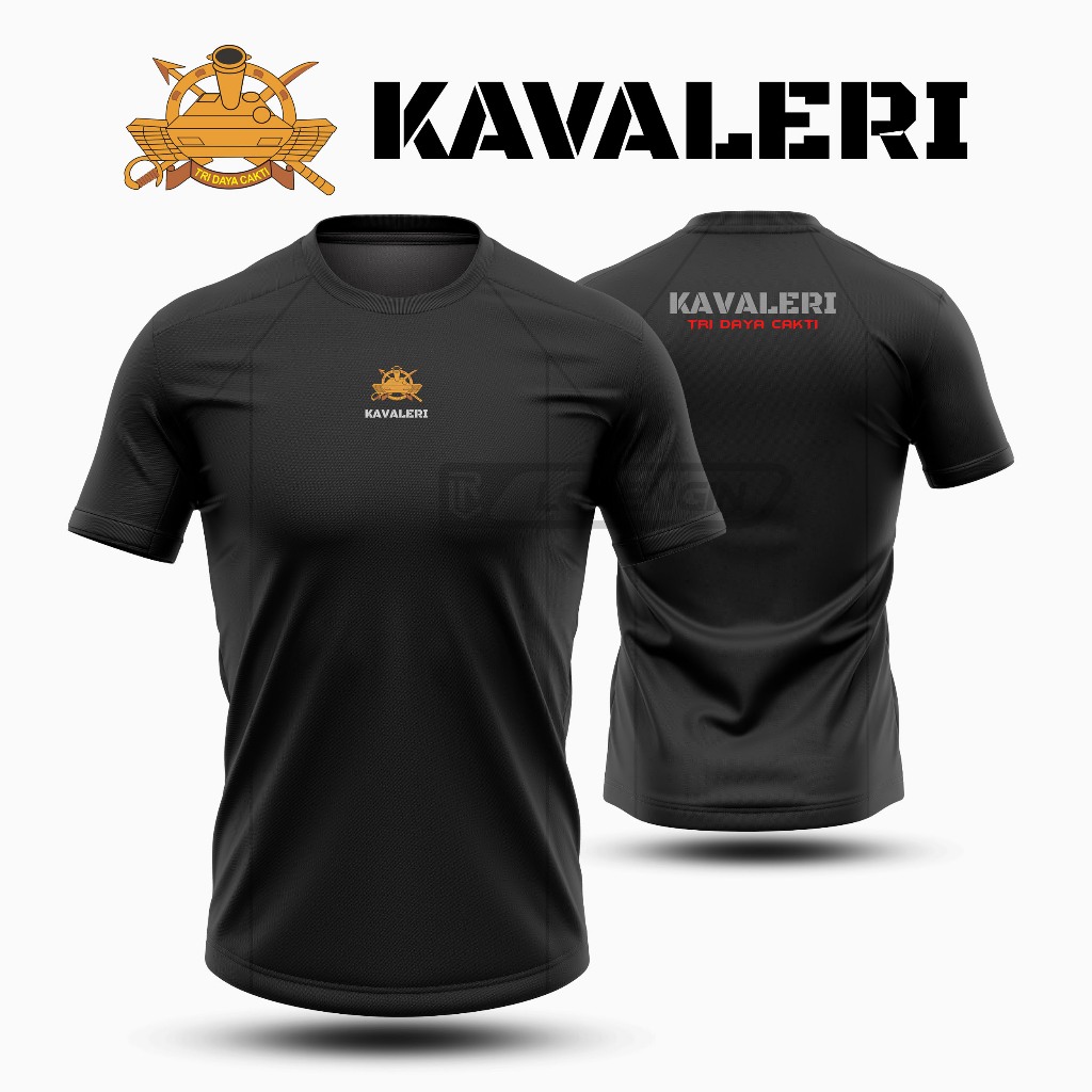 Kaos Drifit Hitam Kavaleri Tni Ad