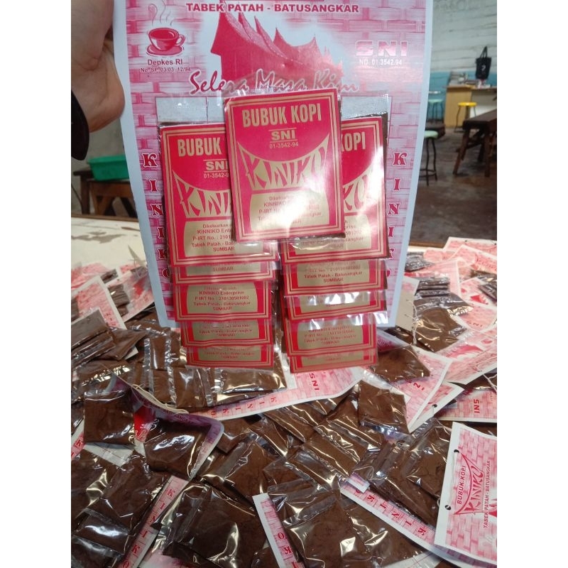 BUBUK KOPI KINIKO SACHET ISI 11 PCS ASLI TABEK PATAH BATUSANGKAR/ KOPI ORI