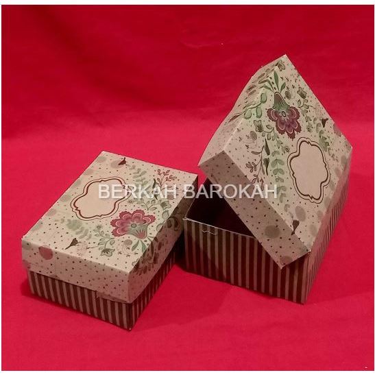 

MURAHH!!!Kardus Snack/Nasi coklat motif ukuran 16x12x7 ECER (PER PCS)