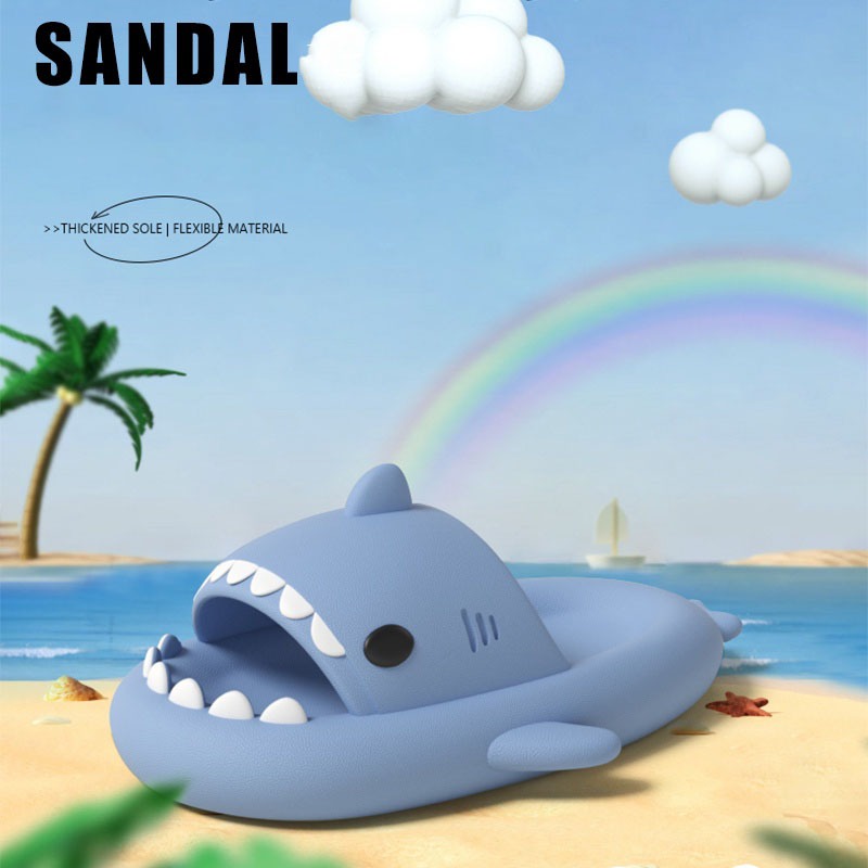 Komin Sandal Hiu Selop Anak Laki Laki Slip On EVA Sandal Baby Shark Anak Cewek Cowok Size 30-35