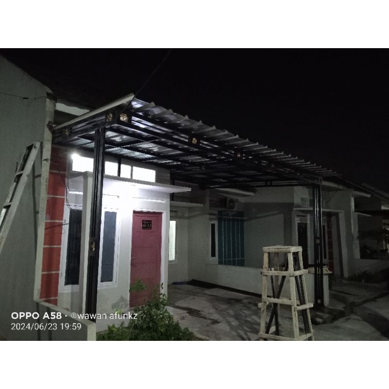 kanopi atap spandek pasir