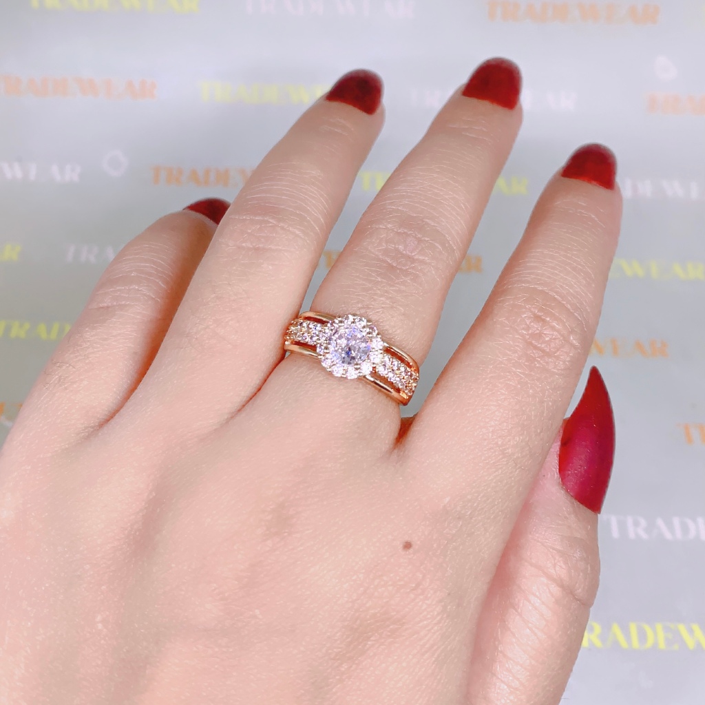 Xuping Gold Cincin Perhiasan Wanita Model Permata Satu Bold 32