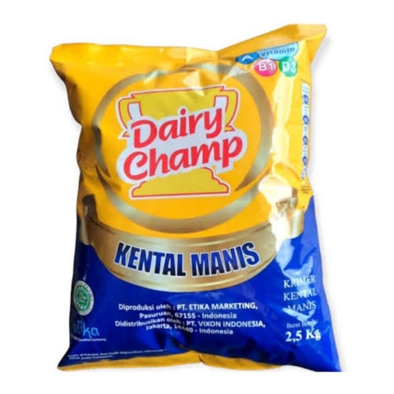 

Dairy Champ Pouch 2.5k susu kental manis krimer kental manis