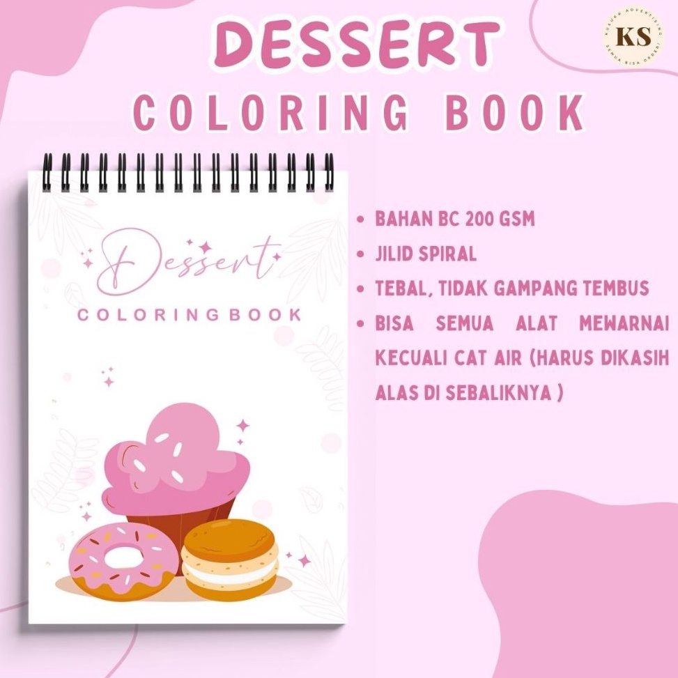 

Dessert Coloring Book Buku Mewarnai Makanan Cozy Healing Book Untuk Remaja Anak Anak BC Tebal KODE E6W2