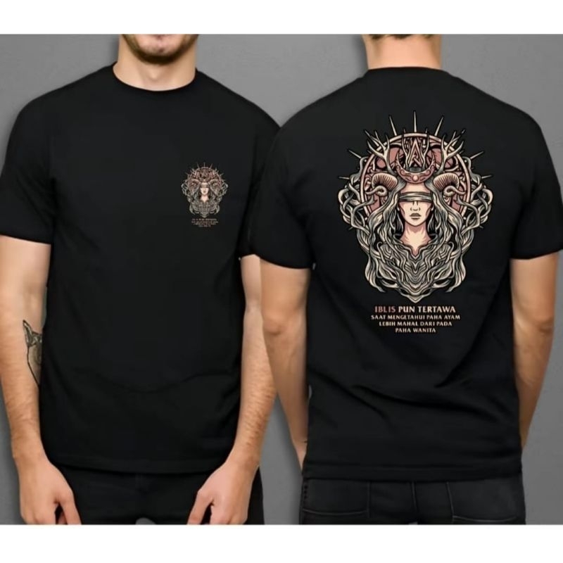 KAOS IBLIS PUN TERTAWA DTF GAMBAR