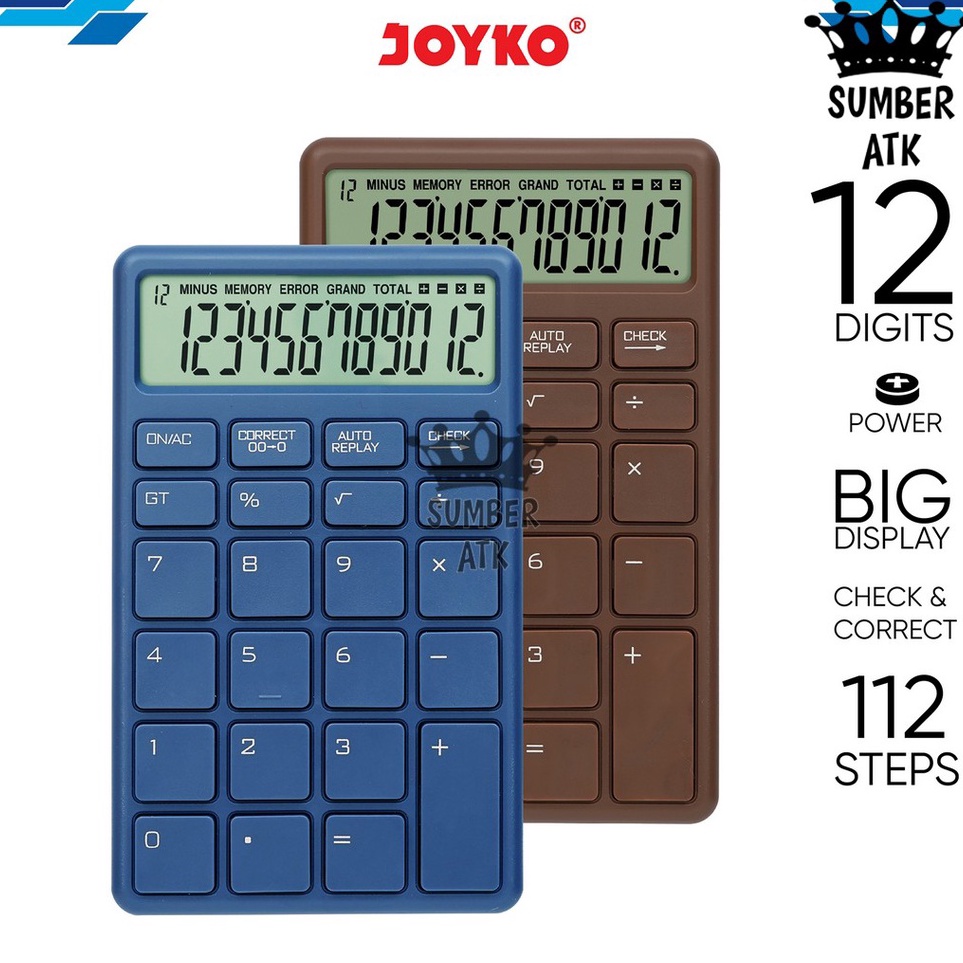 

Calculator Kalkulator Joyko CC55CO 12 Digits Check Correct KODE X8I8