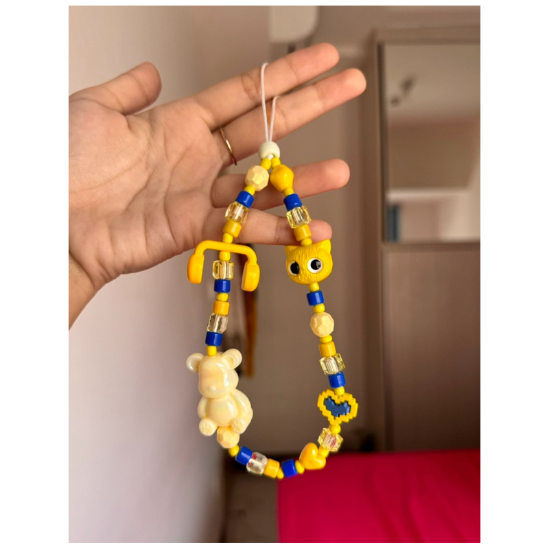 [ YELLOW CAT ] PHONE STRAP / GANTUNGAN HP / BEADS / CHARM PHONE
