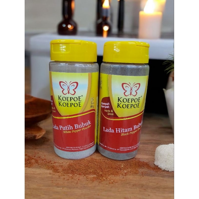 

FINDFIVEN MART - Lada Putih Bubuk 85g & Lada Hitam Bubuk 83g KOEPOE