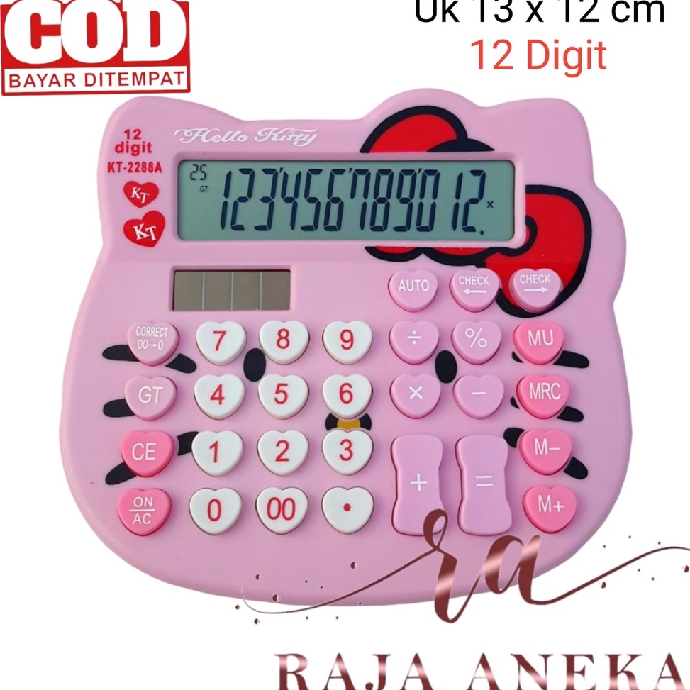 

Kalkulator Kepala Hello Kitty Pink 12 Digit IMUT LUCU MANIS HELO KITY KITI Hello Kitty M KT2288 KODE D5J5