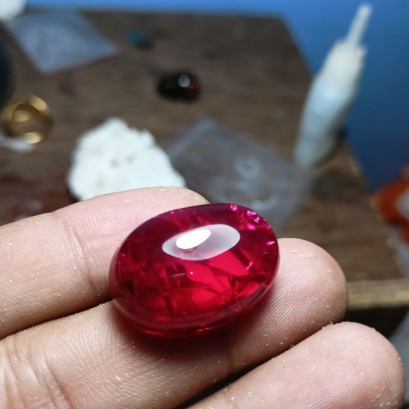 batu merah Siam rose jumbo pecah seribu