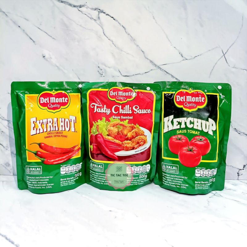 

Del Monte Extra Hot Pouch 200gr/Del Monte tasty chili pouch 200gr/Del Monte tomat pouch 200gr