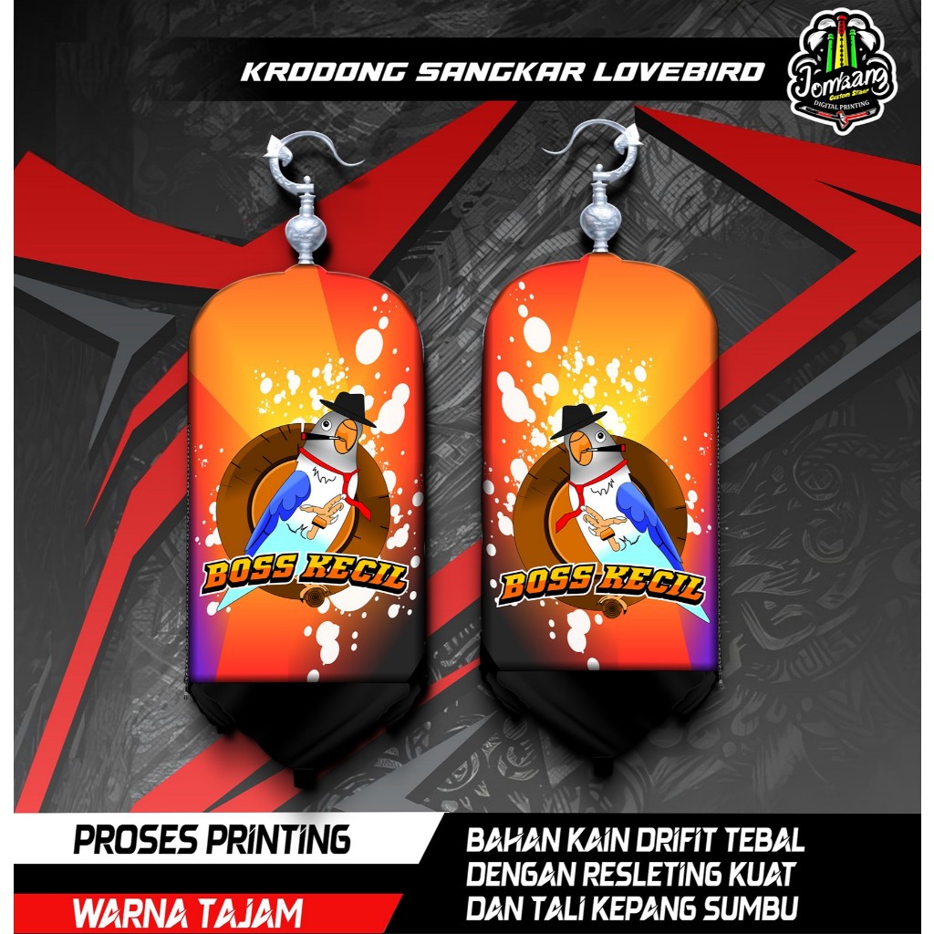 Krodong Krojong Sangkar Burung Kapsul, Desain Lovebird, Printing, Bahan Tebal, COD, High Quality