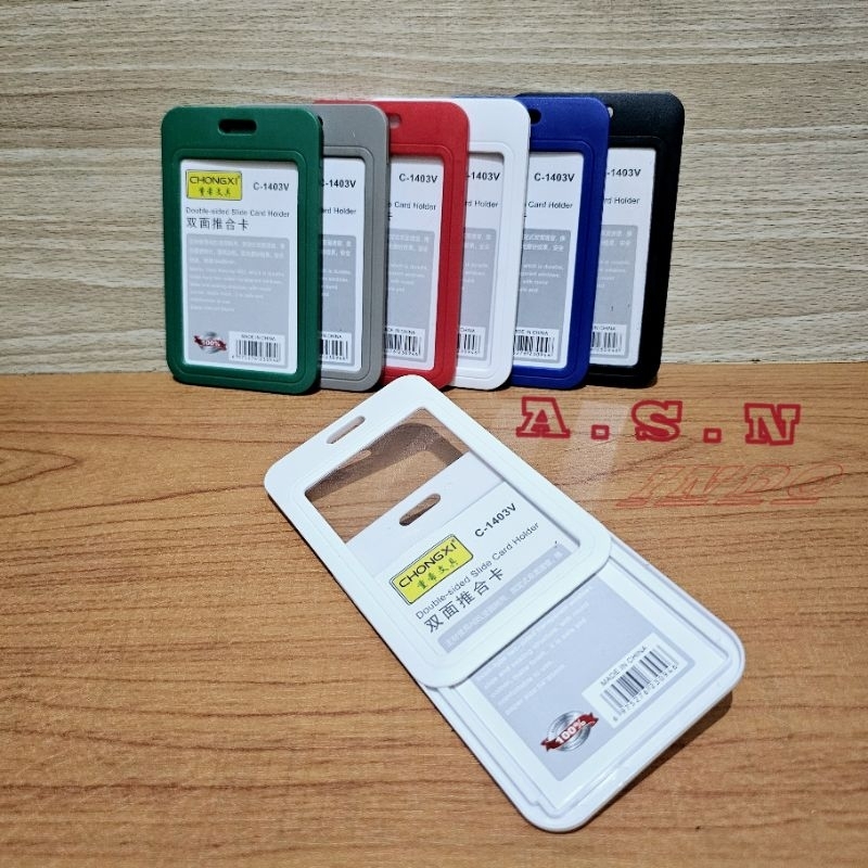 

Tempat Kartu Id Card Sliding Plastik Tranparan 2 Sisi