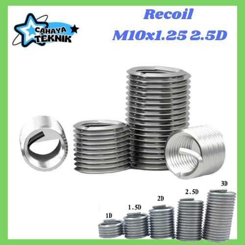 Recoil M10 x 1.5 2.5D recoil helicoil verbos Recoil M10x1.5 2.5D perbaikan drat rusak