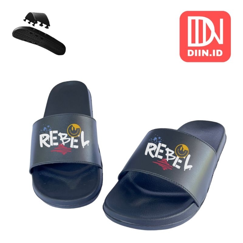 Sandal Selop Sendal Slip On Bahan Karet Series Rebel Sandal Anti Licin Pria Shoes