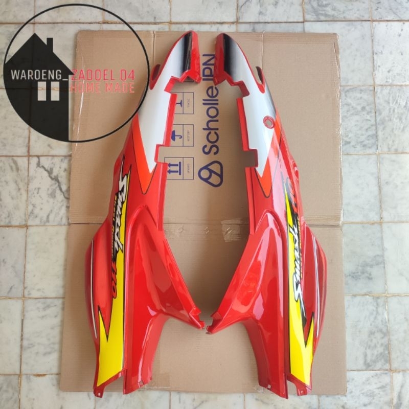 Cover Body Belakang Smash 110 Smash Old Merah Berstriping