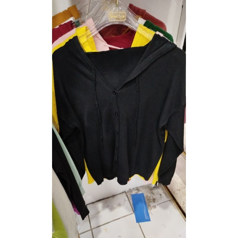 rajut gao gao lengan panjang bertopi/cardigan gao gao