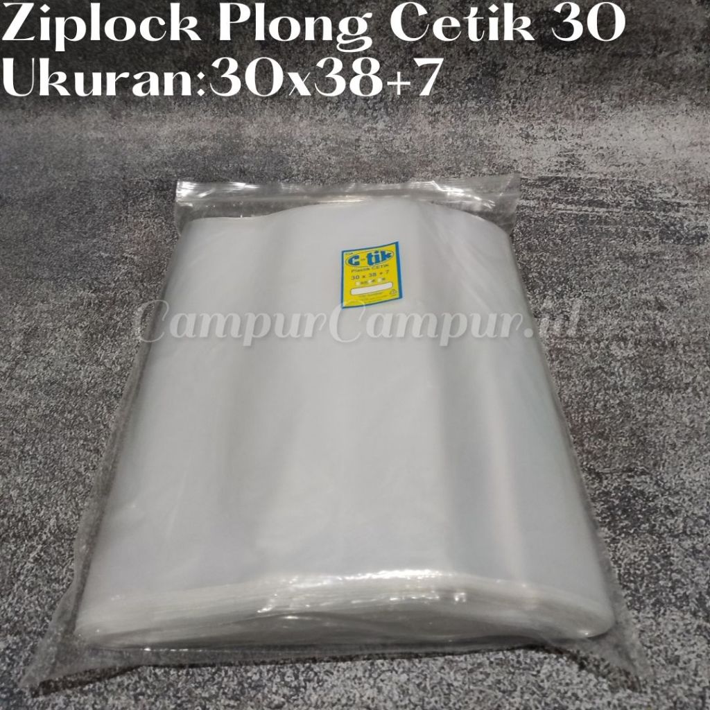 Plastik Ziplock Bening 30x38 +7 isi 100 Plastik Packing Baju Sepatu Plastik Klip plong Besar