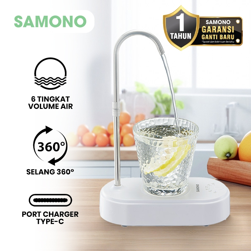 SAMONO Pompa Air Galon Meja Elektrik Rechargeable Electric Desktop Water Dispenser