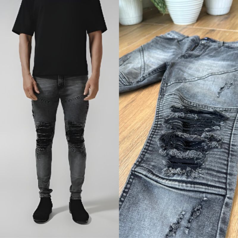 Jeans Bikers Uprise Denim (Dusty Grey)