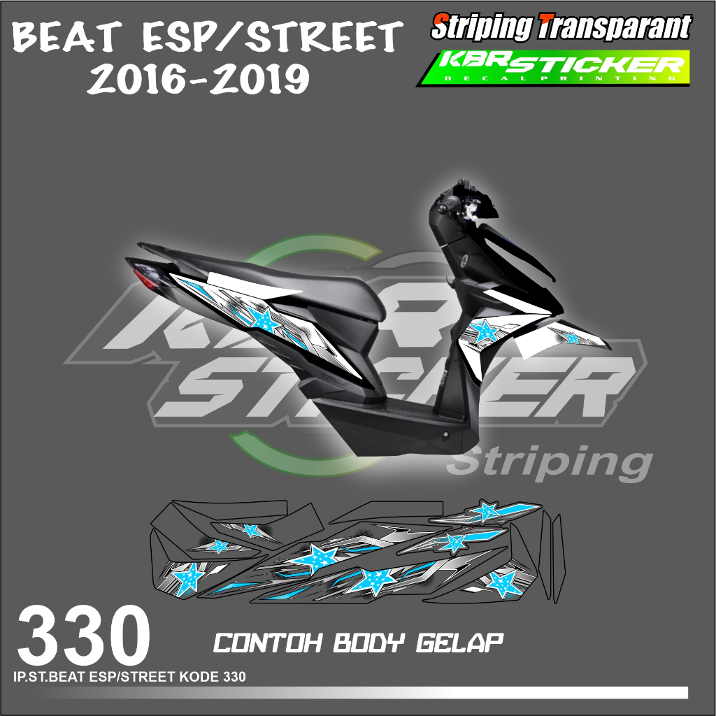 BEAT ESP/STREET 2016/2019  (COD) STIKER STRIPING MOTOR HONDA BEAT ESP/STREET  HOLOGRAM DAN TRANSPARA