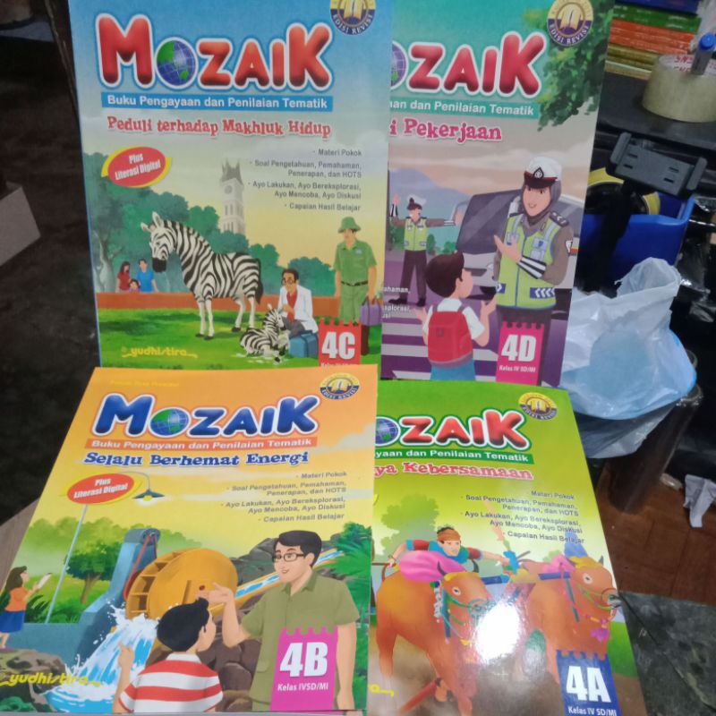 mozaik buku pengayaan dan penilaian tematik paket a.b.c.d 4 buku kelas 4 sd/mi k.2013 revisi yudisti