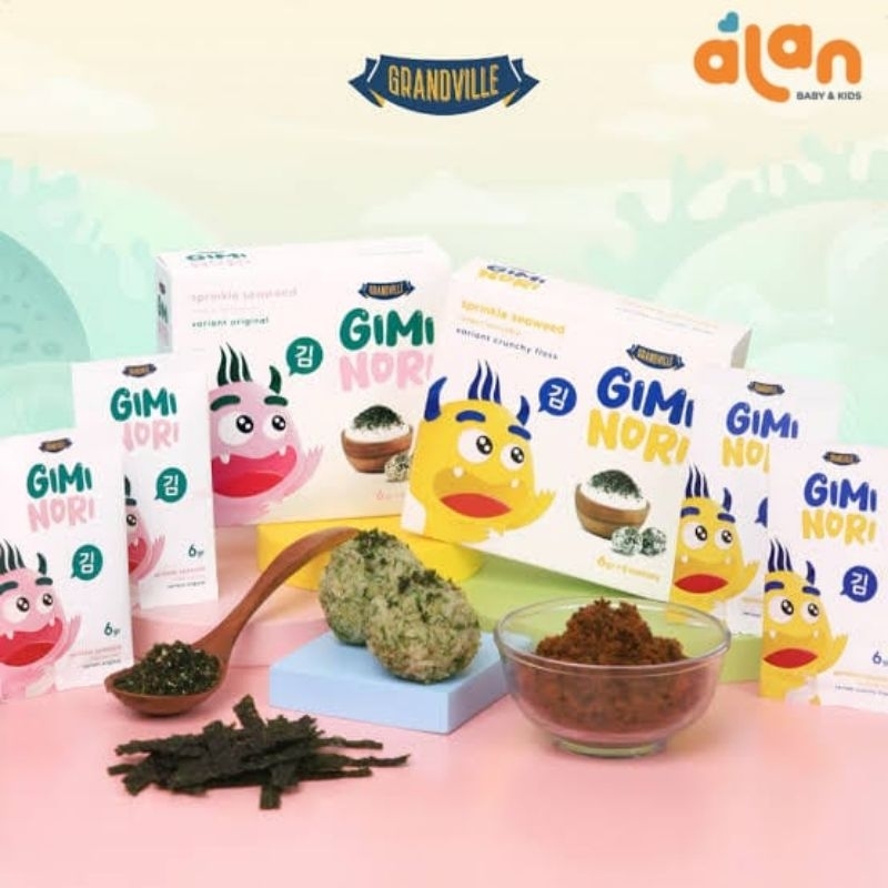 

⭐️ Alan Baby Kids ⭐️ Grandville Gimi Nori 6 gr x 8 sachets - Rumput Laut Tabur